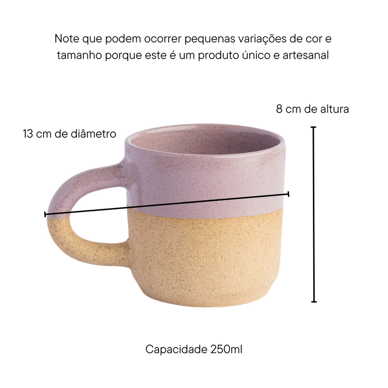 Caneca Serena + Prato de sobremesa Rosa