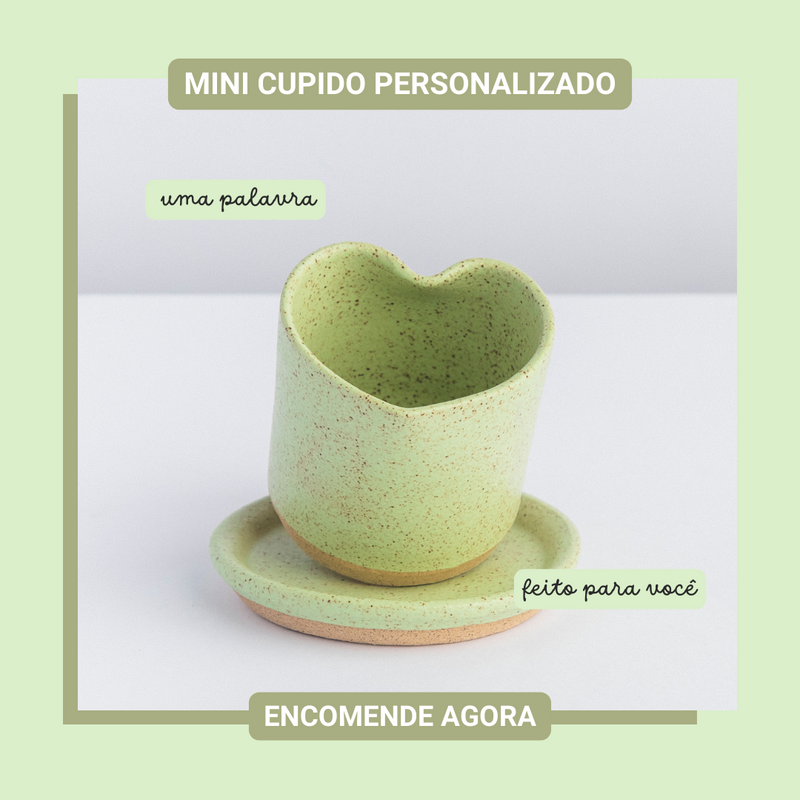 [PERSONALIZADO] Mini copo cupido verde - prazo de produção: até 4 semanas