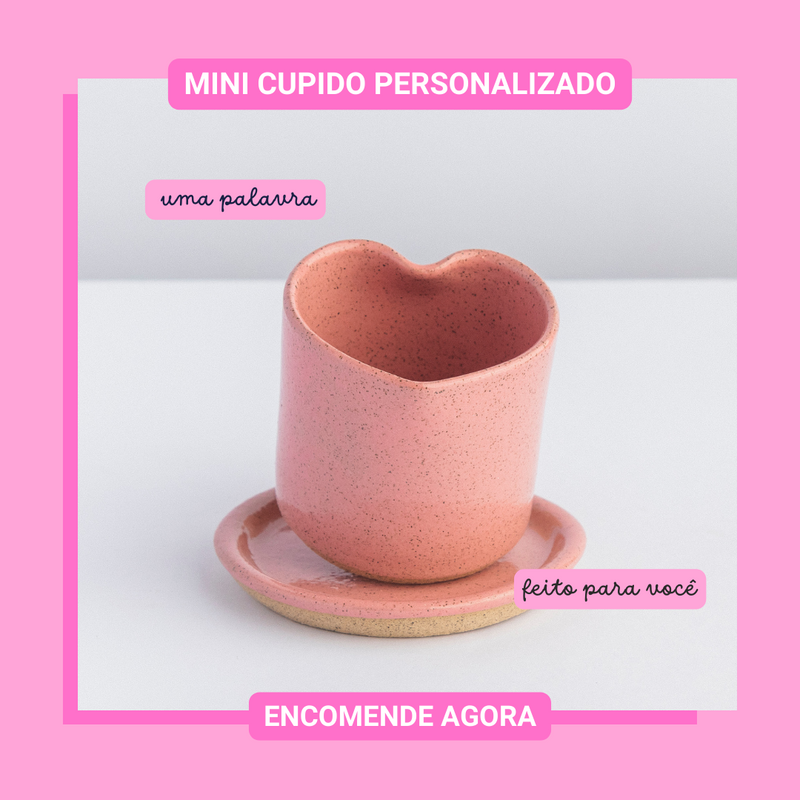 [PERSONALIZADO] Mini copo cupido rosa - prazo de produção: até 4 semanas