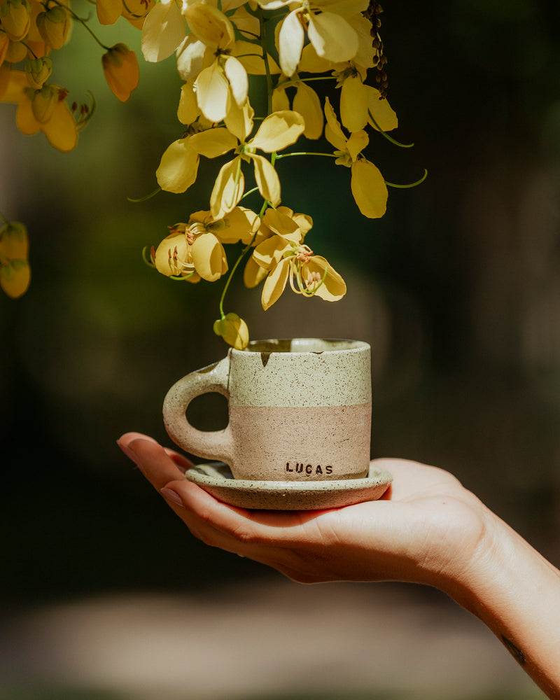 [PERSONALIZADO] Mini caneca serena COM pires 100ml - prazo de produção: até 4 semanas